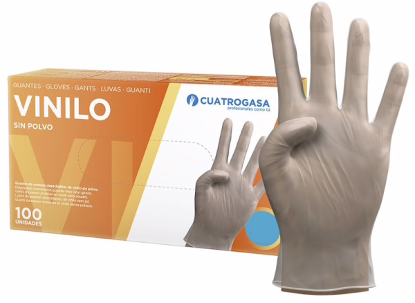 CUATROGASA Guante Vinilo S 100 unidades