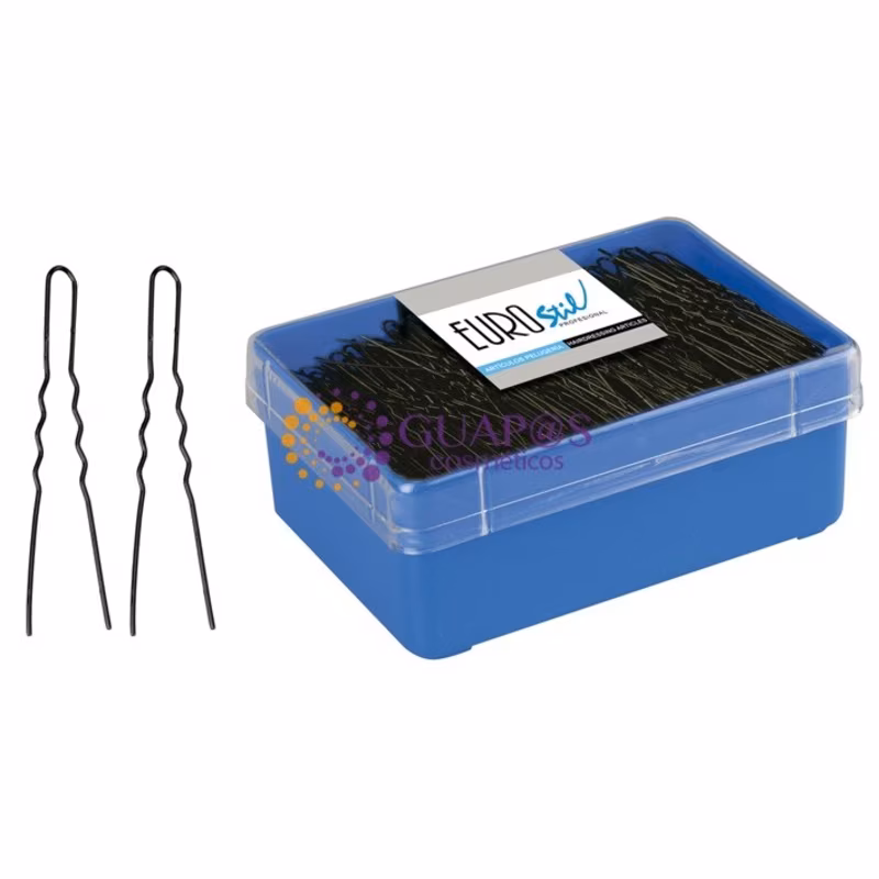 EUROSTIL Horquilla Invisible Negra 400ud 01616/50