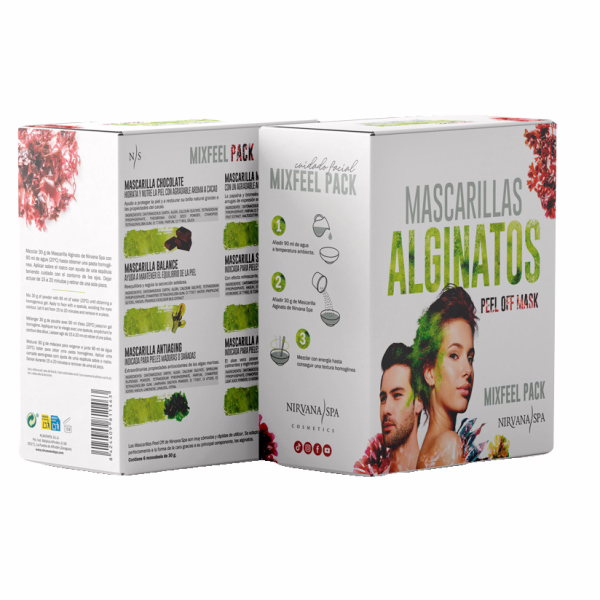 NIRVANA SPA Máscara Facial Alginatos Profesional Tratamiento Cabina Pack