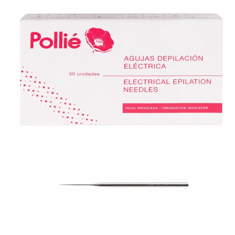 POLLIÉ Agujas Depilación Eléctr. 50ud 1mm 02966