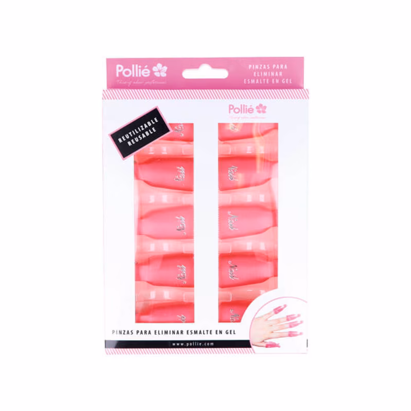 POLLIÉ Pinza Eliminar Esmalte Rosa 10uds 06778