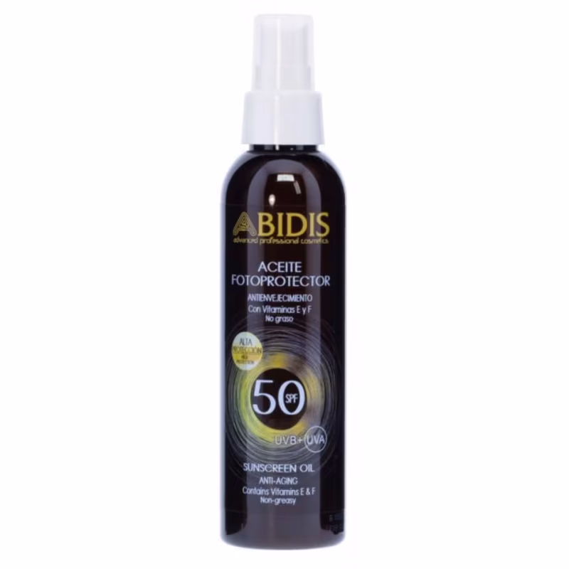 ABIDIS Fotoprotector Aceite Solar SPF50 Tacto Seco 150ml