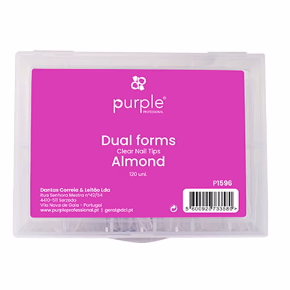 PURPLE Tips ALMOND Dual Forms 120uds P1596