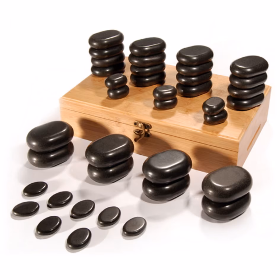 SIBEL Kit Masaje 36 Piedras Basalto