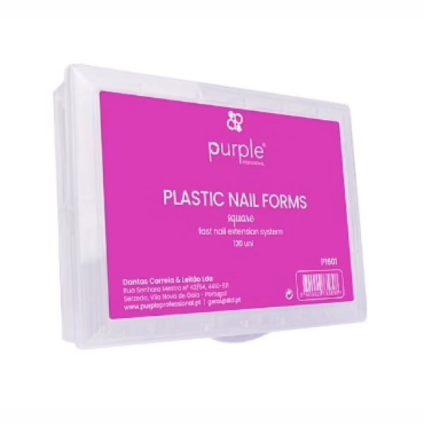 PURPLE Tips SQUARE Plastic Nail Forms 120uds P1601