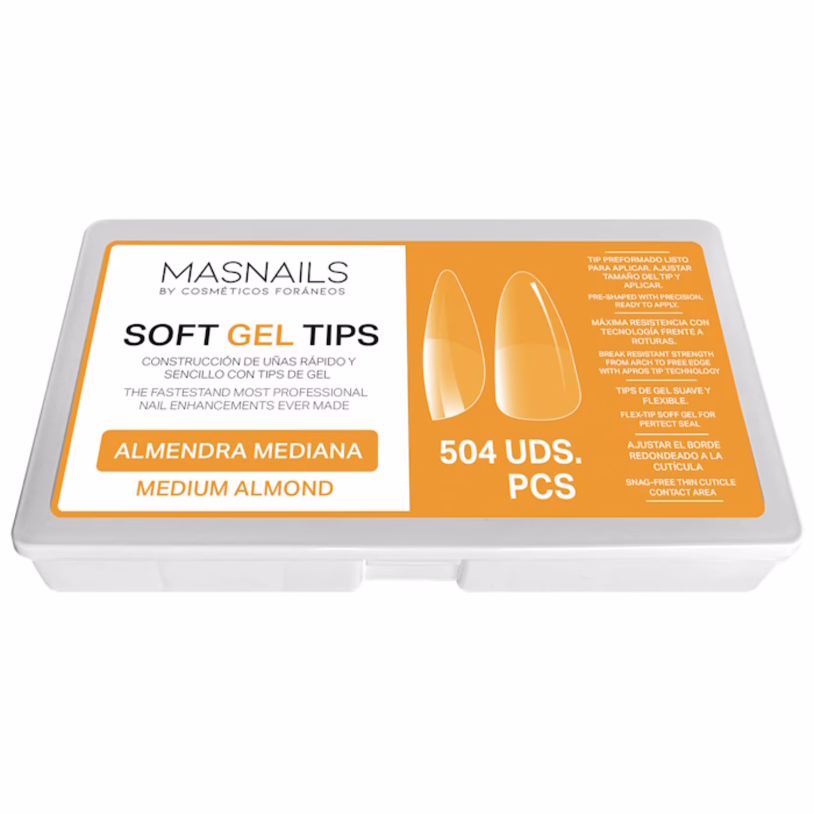 MASNAILS Tips Gel Almendra Mediana 504uds