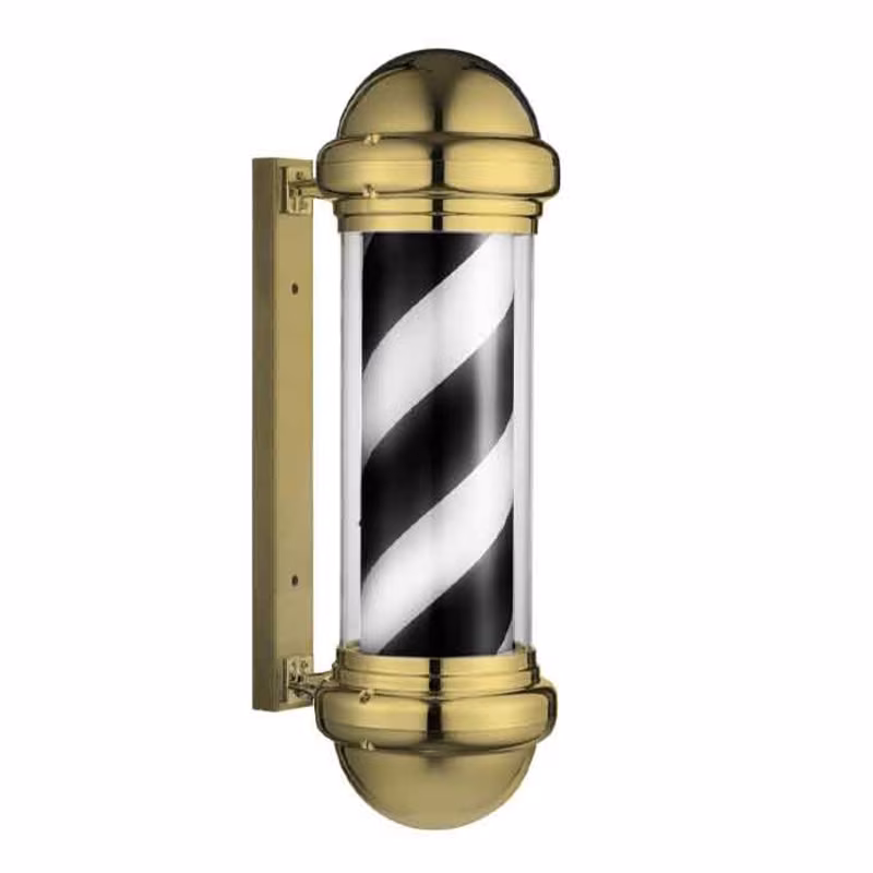 EUROSTIL Polo Barbero Dorado Rayas Blanco-Negro