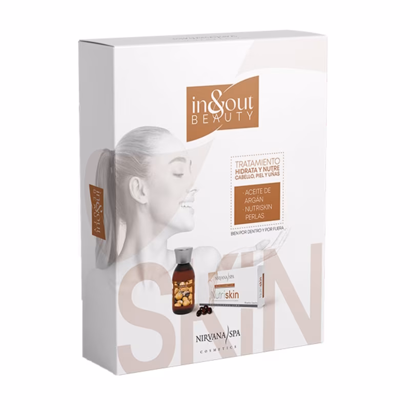 NIRVANA SPA Aceite Argán + Nutriskin Piel Cabello Uñas Pack
