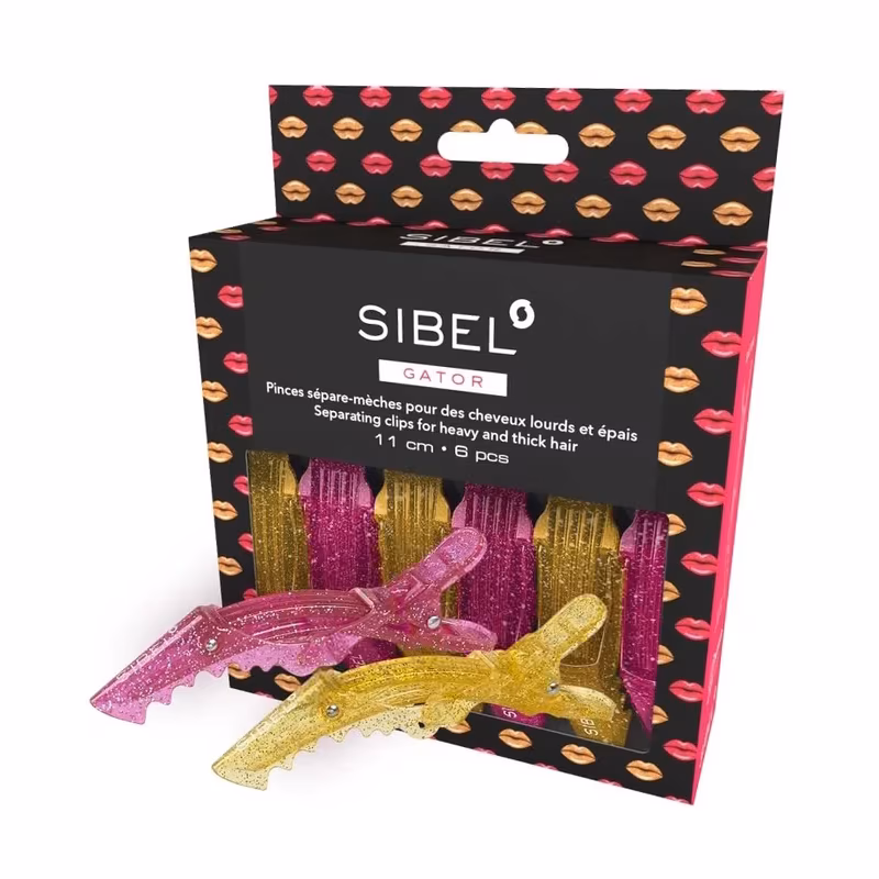 SIBEL Pinzas Cocodrilo Purpurina Gator 6uds