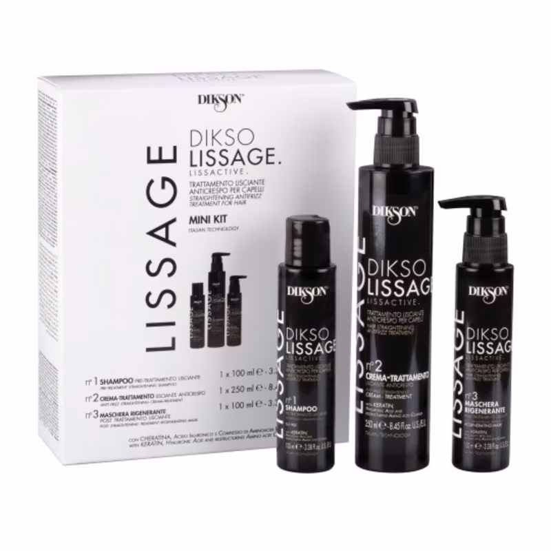 DIKSOLISSAGE Tratamiento Alisado Mini Kit 3 botes