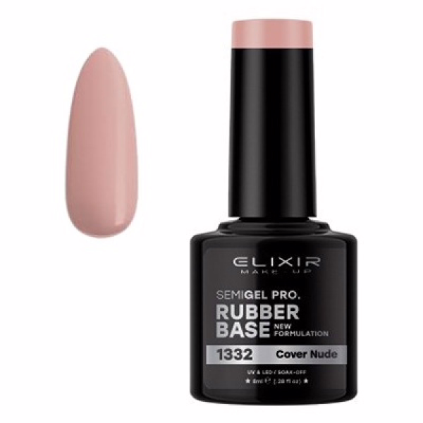 ELIXIR Base Rubber Nº1332 Cover Nude Semipermanente 8ml