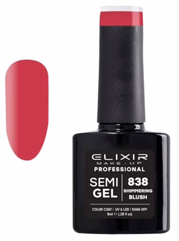 ELIXIR Esmalte Nº838 Shimmering Blush Semipermanente 8ml