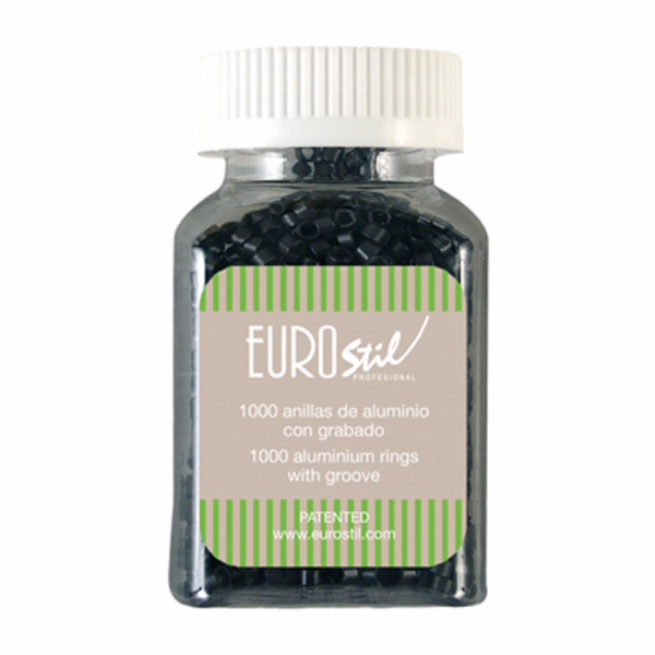 EUROSTIL Bote Anillas Extensiones Castaño Oscuro 3 1000uds 02868
