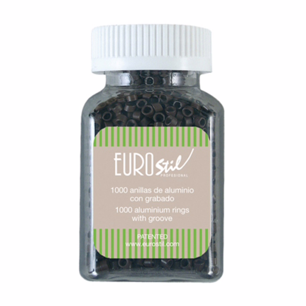 EUROSTIL Bote Anillas Extensiones Castaño Medio 5 1000uds 02869