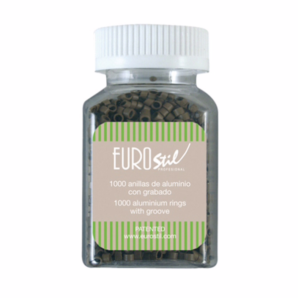 EUROSTIL Bote Anillas Extensiones Rubio Oscuro 8 1000uds 02870