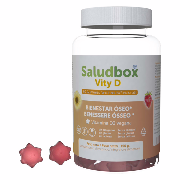 SALUDBOX VityD Vitamina D3 Huesos Músculos y Defensas 60 Gominolas