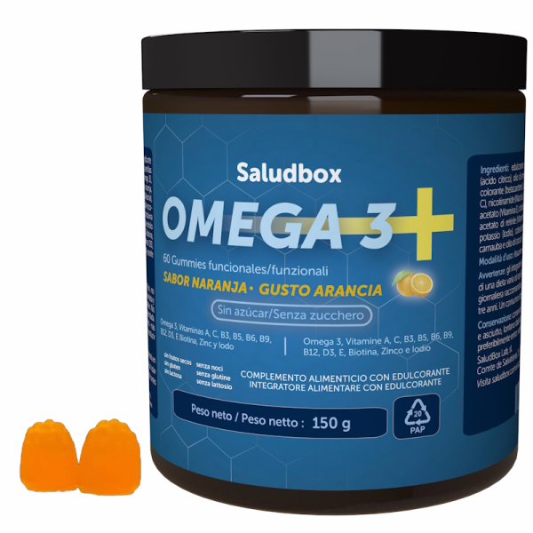SALUDBOX Omega 3 Vegetal Multivitamínico Energía y Defensas 60 Gominolas