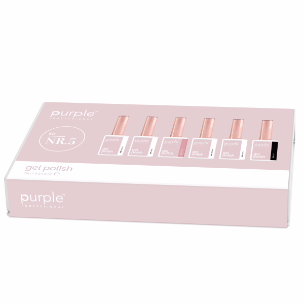 PURPLE Kit 5 Esmalte Semipermanente 6uds