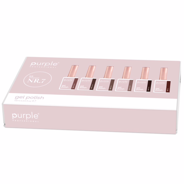 PURPLE Kit 7 Esmalte Semipermanente 6uds