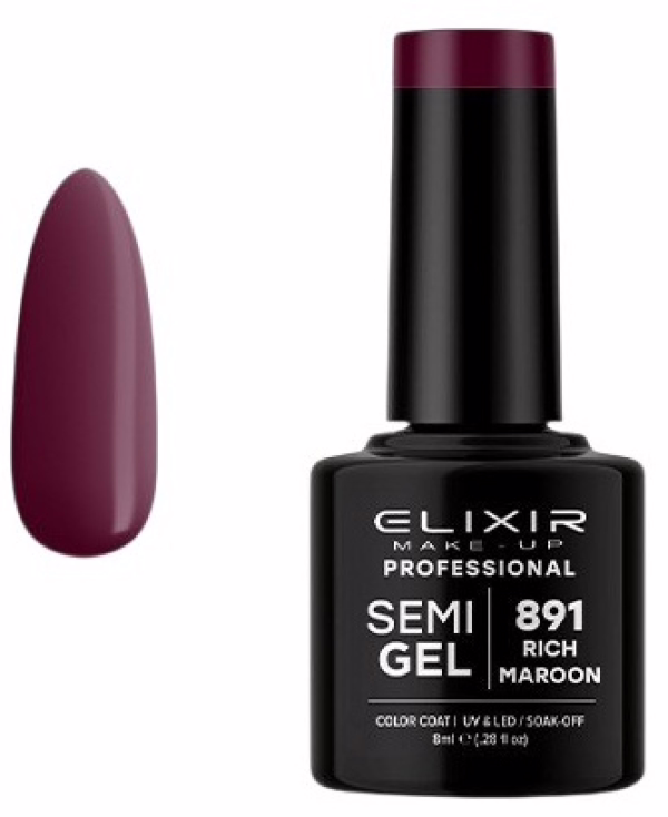 ELIXIR Esmalte Nº891 Rich Maroon Semipermanente 8ml