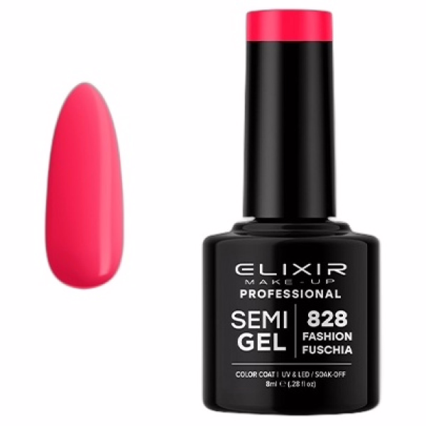 ELIXIR Esmalte Nº828 Fashion Fuschia Semipermanente 8ml