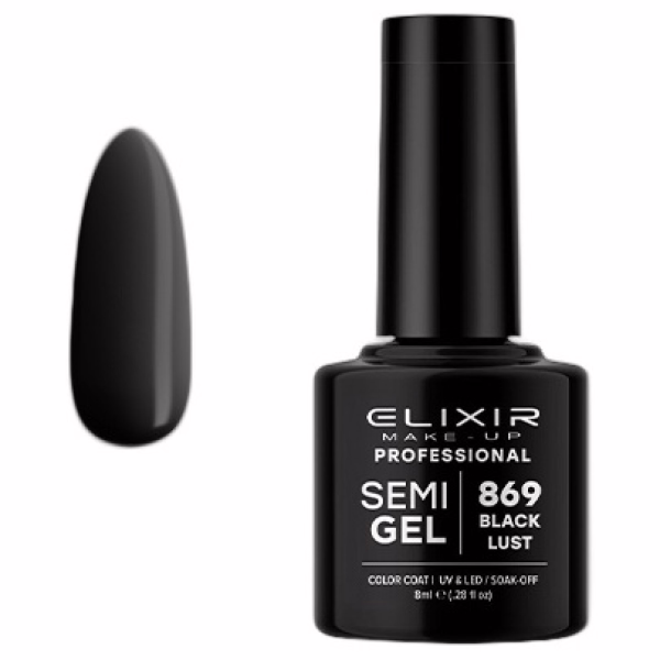 ELIXIR Esmalte Nº869 Negro Semipermanente 8ml