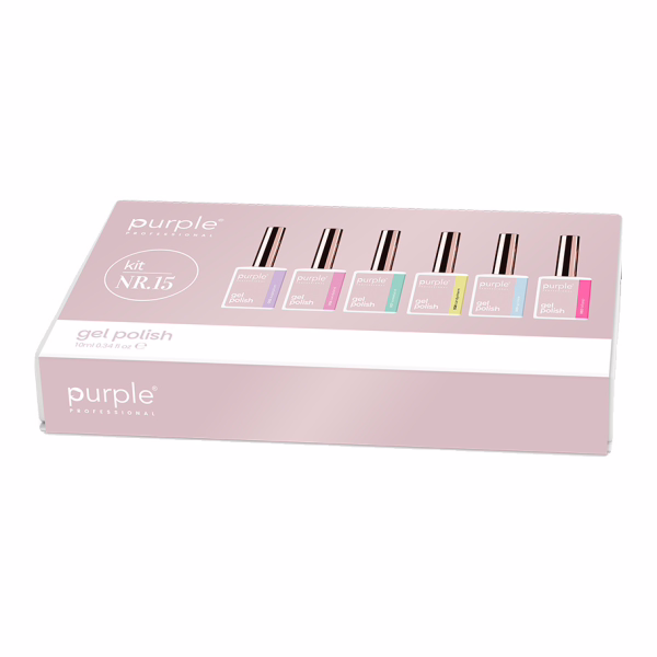 PURPLE Kit 15 Esmalte Semipermanente 6uds