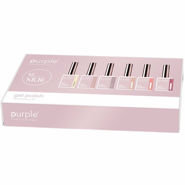 PURPLE Kit 16 Esmalte Semipermanente 6uds