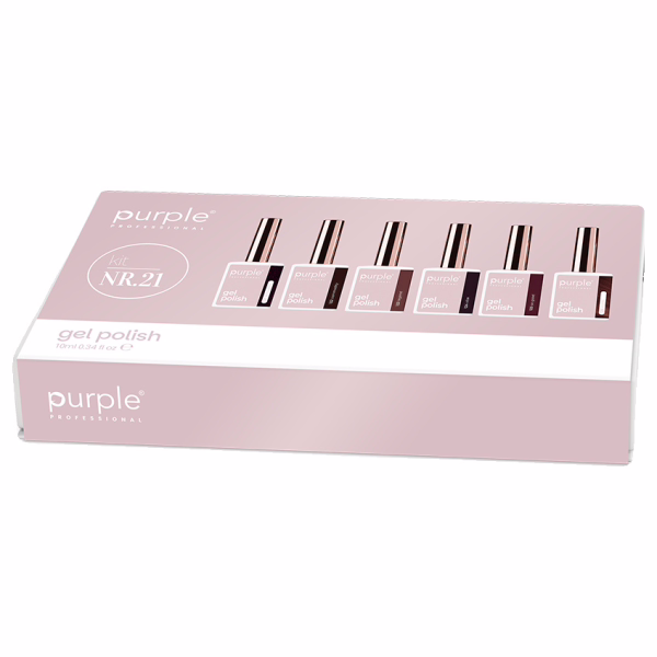 PURPLE Kit 21 Esmalte Semipermanente 6uds